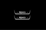 KIA Rio III 2011+ LED door sill plates stainless steel with Rio logo