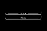 KIA Rio III 2011+ stainless steel illuminated entry guards with Rio logo