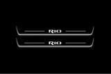 KIA Rio IV 2018+ stainless steel illuminated entry guards with Rio logo