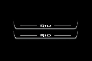 KIA Rio IV 2018+ LED Door Sills Illuminated Scuff Rio Logo Stainless Steel Entry Guards