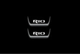 KIA Rio IV 2018+ LED door sill plates stainless steel with Rio logo