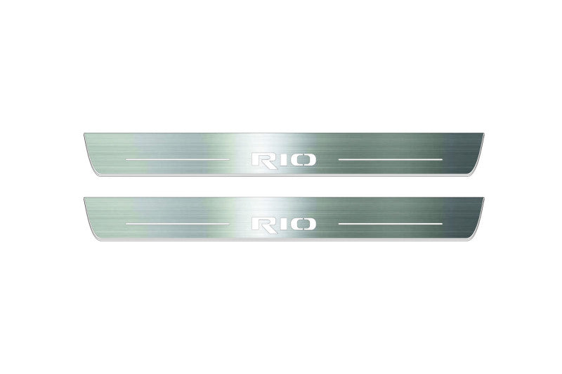 LED door sill plates for KIA Rio IV 2018+ with Rio logo