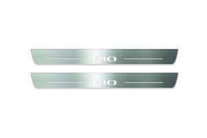 KIA Rio IV 2018+ LED Door Sills Illuminated Scuff Rio Logo Stainless Steel Entry Guards