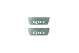 KIA Rio IV 2018+ illuminated entry guards in stainless steel with Rio logo