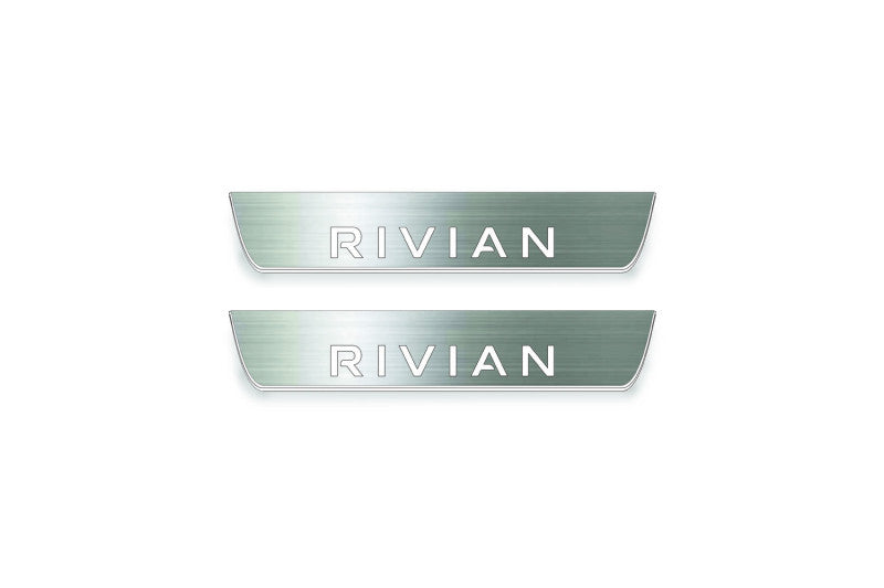 Rivian R1S 2022+ Stainless Steel LED Door Sills – Rivian Logo