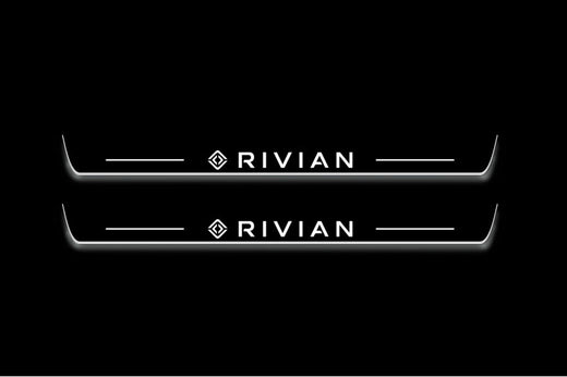 Rivian R1S 2022–Present — Stainless Steel LED Door Sills — Rivian Logo