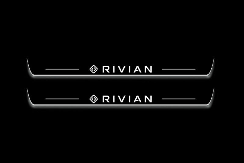Rivian R1T 2021+ Stainless Steel LED Door Sills – Rivian (type 2) Logo