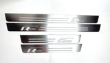 Volkswagen Passat B7 EU 2010+ LED door sill plates in stainless steel with R-Line logo