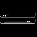 Volkswagen Touareg II Stainless Steel LED Door Sills – R-Line Logo