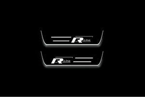 Volkswagen Touareg II Stainless Steel LED Door Sills – R-Line Logo