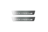 stainless steel LED door sill plates for Nissan Rogue III T33 2021+ with Rock Creek logo
