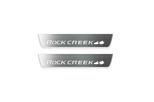 Nissan Rogue III 2021+ LED Door Sills Illuminated Scuff Rock Creek Logo Stainless Steel Entry Guards