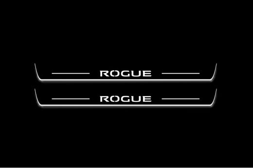Nissan Rogue T33 2020–Present — Stainless Steel LED Door Sills — Rogue Logo