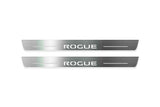 Nissan Rogue III T33 2021+ LED door sill plates stainless steel with Rogue logo