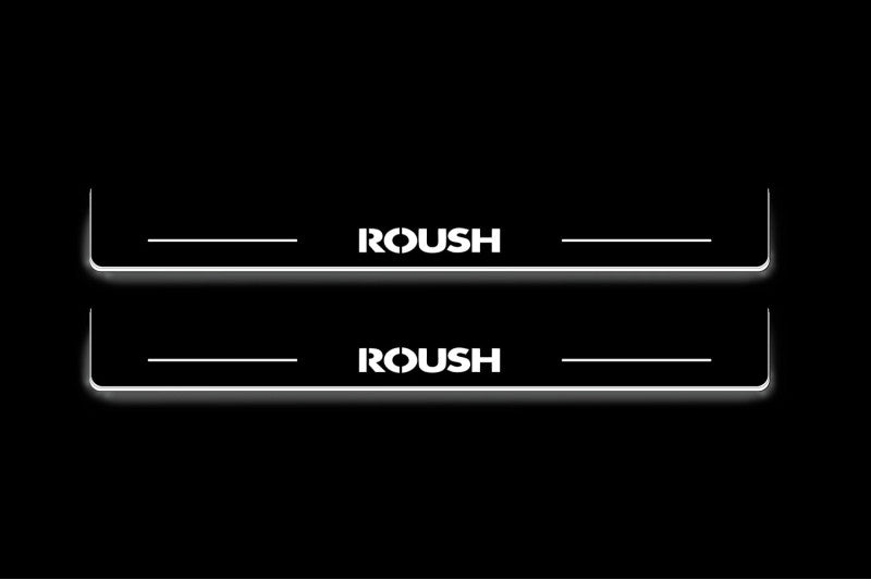 Ford Mustang VII S650 2023+ LED door sill plates with Roush logo