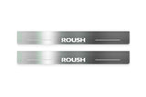 LED door sill plates Ford Mustang VII S650 2023+ in stainless steel with Roush logo