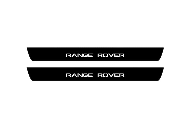 Range Rover Sport II 2013+ illuminated door sill protectors stainless steel with Range Rover logo