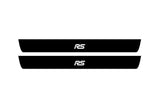 Ford Focus III 2011+ matte black coated stainless steel illuminated door sill protectors with RS logo