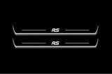 Ford Focus IV 2018+ illuminated entry guards in stainless steel with RS logo