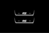 Ford Focus III 2011+ stainless steel LED door sill plates with RS logo