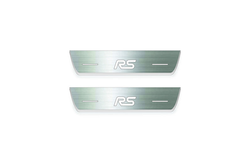 Ford Focus IV 2018+ stainless steel illuminated entry guards with RS logo