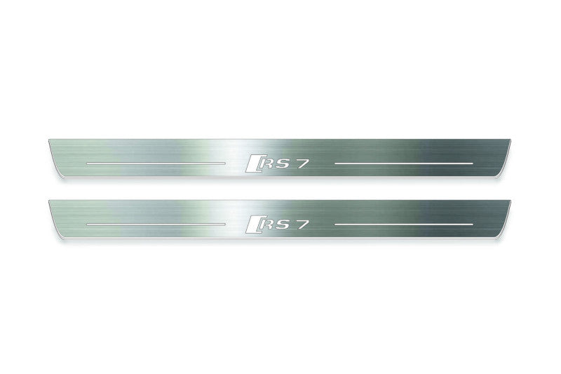 Audi A7 C7 2010+ LED door sill plates stainless steel with RS7 logo