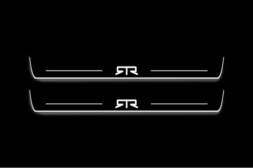 Ford Mustang VI S550 2015–2023 — Stainless Steel LED Door Sills — RTR Logo