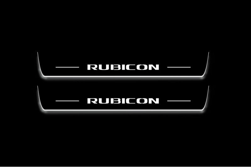 Jeep Wrangler JL 2018+ Stainless Steel LED Door Sills – Rubicon Logo
