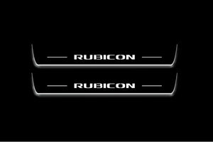 Jeep Wrangler JL 2018+ Stainless Steel LED Door Sills – Rubicon Logo
