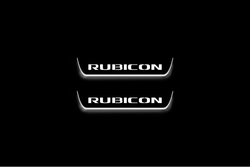 Jeep Wrangler JL 2018+ Stainless Steel LED Door Sills – Rubicon Logo