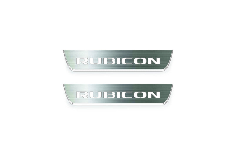 Jeep Wrangler JL 2018+ Stainless Steel LED Door Sills – Rubicon Logo
