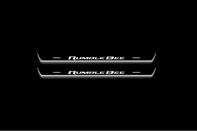 LED door sill plates RAM 1500 V 2019+ stainless steel with Rumble Bee logo