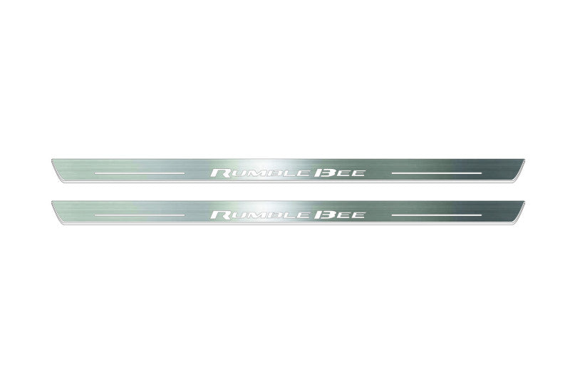 LED door sill plates RAM 1500 V 2019+ in stainless steel with Rumble Bee logo