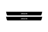 stainless steel illuminated door sill protectors for Mitsubishi RVR III 2010+ with RVR logo