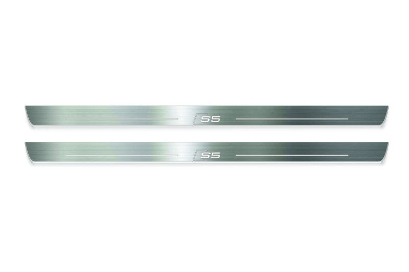 Audi A5 II 2016+ door sill plates in stainless steel with S5 logo