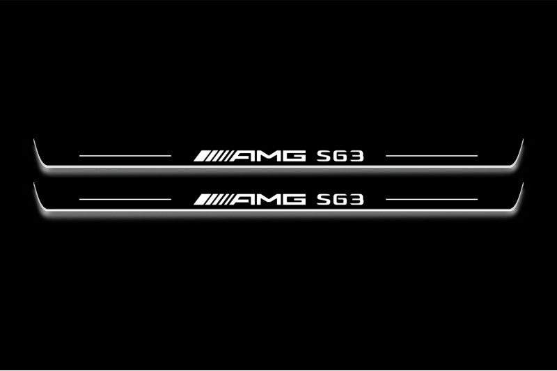 Mercedes S-Class C217 Stainless Steel LED Door Sills – AMG S63 Logo