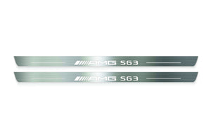 Mercedes S-Class C217 Stainless Steel LED Door Sills – AMG S63 Logo