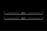 Audi A7 C7 2010+ LED door sill plates in stainless steel with S7 logo