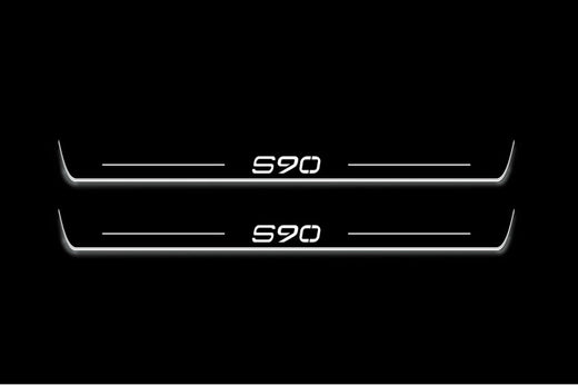 Volvo S90 Estate V90 II 2016–2026 — Stainless Steel LED Door Sills — S90 Logo