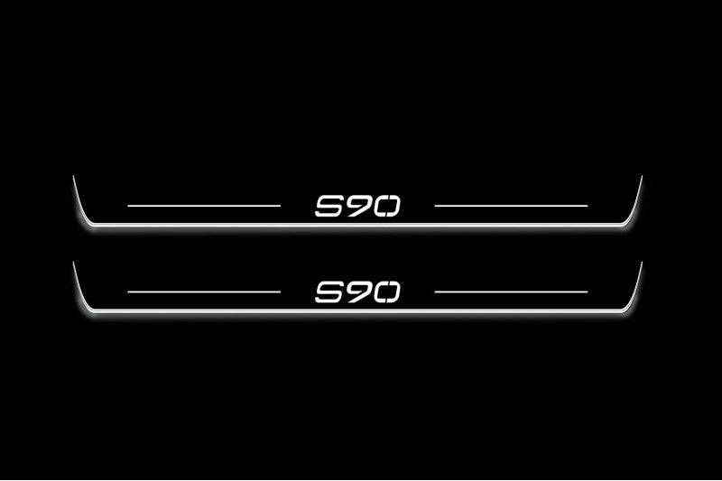 Volvo S90 II 2016+ Stainless Steel LED Door Sills – S90 Logo