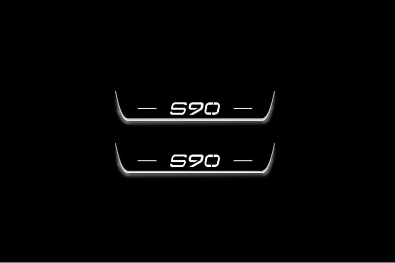 Volvo S90 II 2016+ Stainless Steel LED Door Sills – S90 Logo