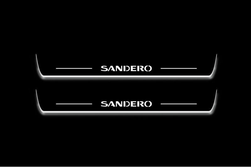Renault Sandero II B8 Stainless Steel LED Door Sills – Sandero Logo