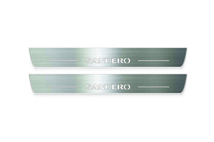 Renault Sandero II B8 Stainless Steel LED Door Sills – Sandero Logo