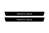 illuminated door sill protectors Hyundai Santa Cruz NX4 2021+ stainless steel with Cruz logo
