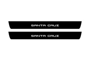 Hyundai Santa Cruz 2021+ Illuminated Matte Sill Plates with logo Cruz Hyundai Led Door Sills PRO opdesign