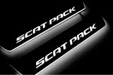 Dodge Charger LD 2011+ stainless steel LED door sill plates with SCAT PACK logo