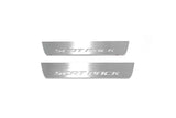 Dodge Charger LD 2011+ stainless steel LED door sill plates with SCAT PACK logo