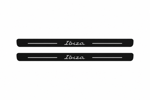 SEAT Ibiza KJ1 2017–Present — Matte PRO LED Door Sills — Ibiza Cursive Logo