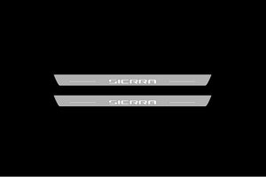 GMC Sierra V 2018+ LED Door Sills Illuminated Scuff Sierra Logo Stainless Steel Entry Guards Door Sills opdesign