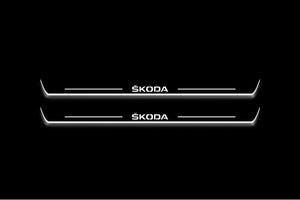 Skoda Octavia (A5) II Stainless Steel LED Door Sills – Skoda Logo
